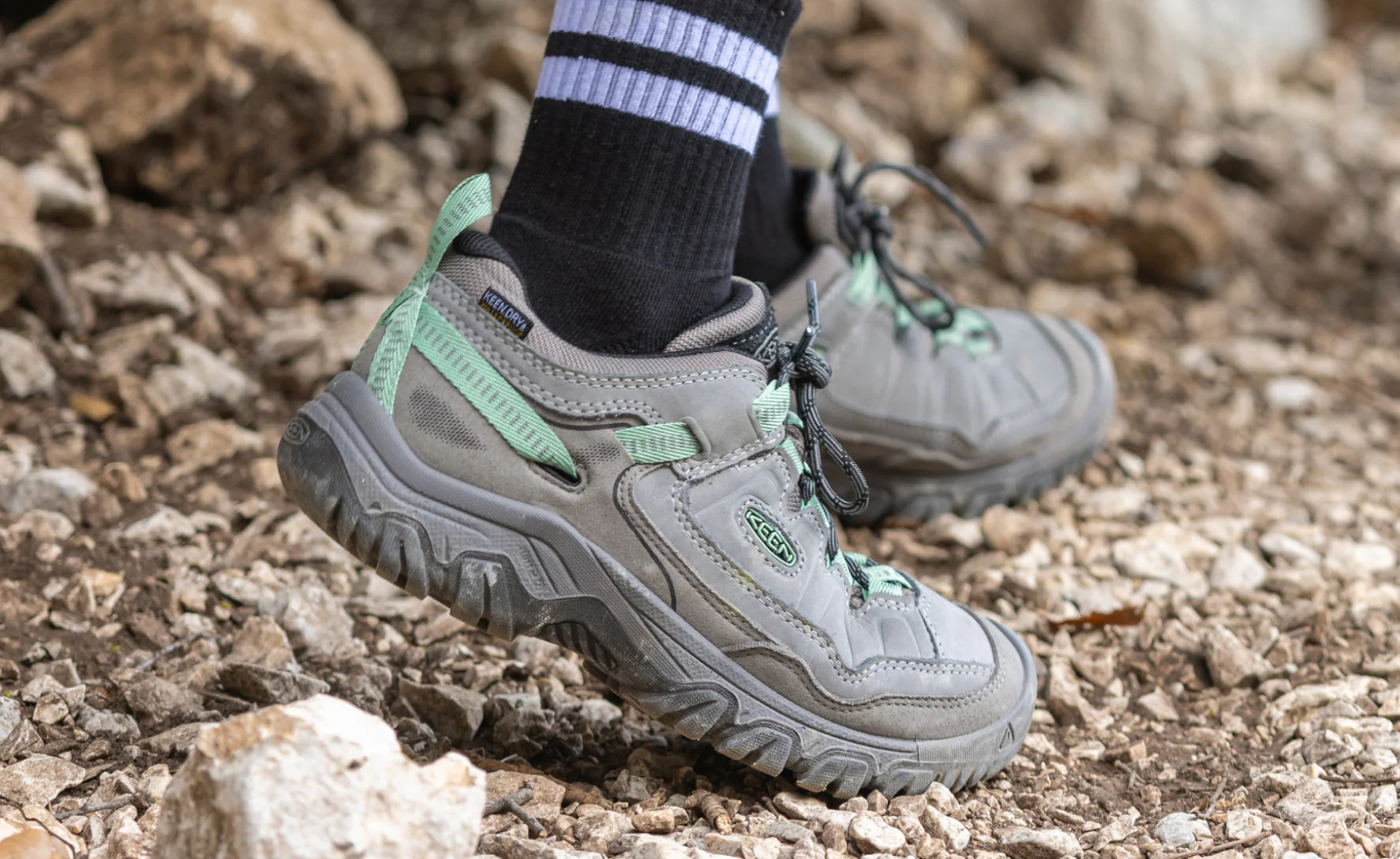 Women's Targhee IV Wide Waterproof Hiking Shoe | Alloy/Granite Green - Image 7