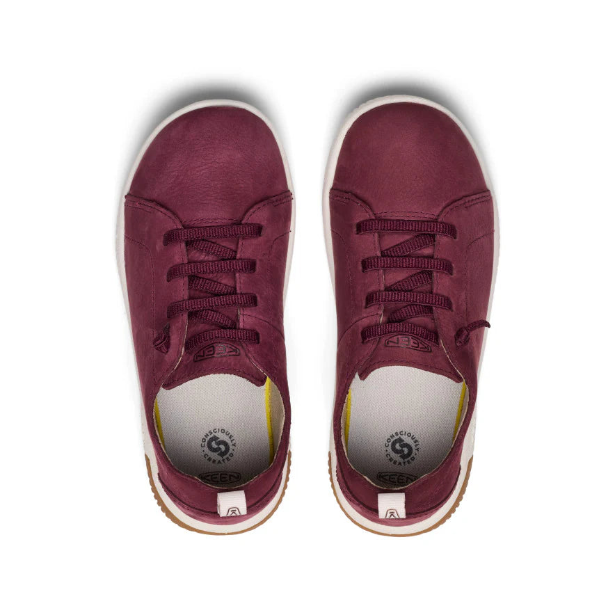 Big Kids' KNX Leather Sneaker | Fig/Star White - Image 4