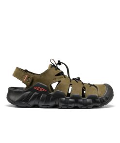 Men's Hyperport Fisherman Leather Sandal  |  Dark Olive/Black