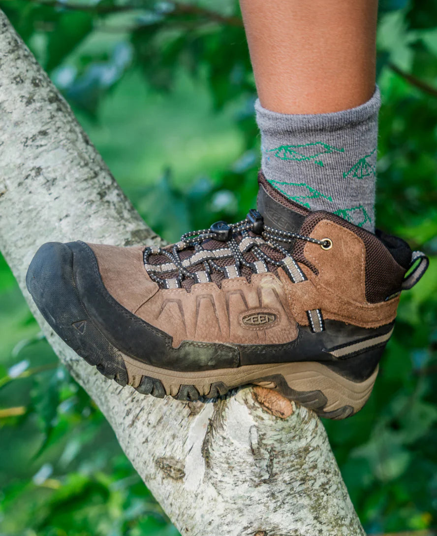 Big Kids' Targhee IV Waterproof Hiking Boot | Bison/Brindle - Image 9
